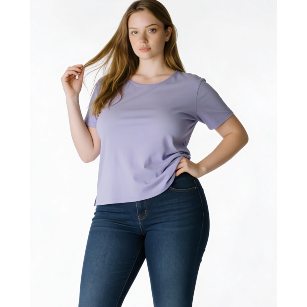 Studio Works Light Purple Short‎ Sleeve Shirt Large